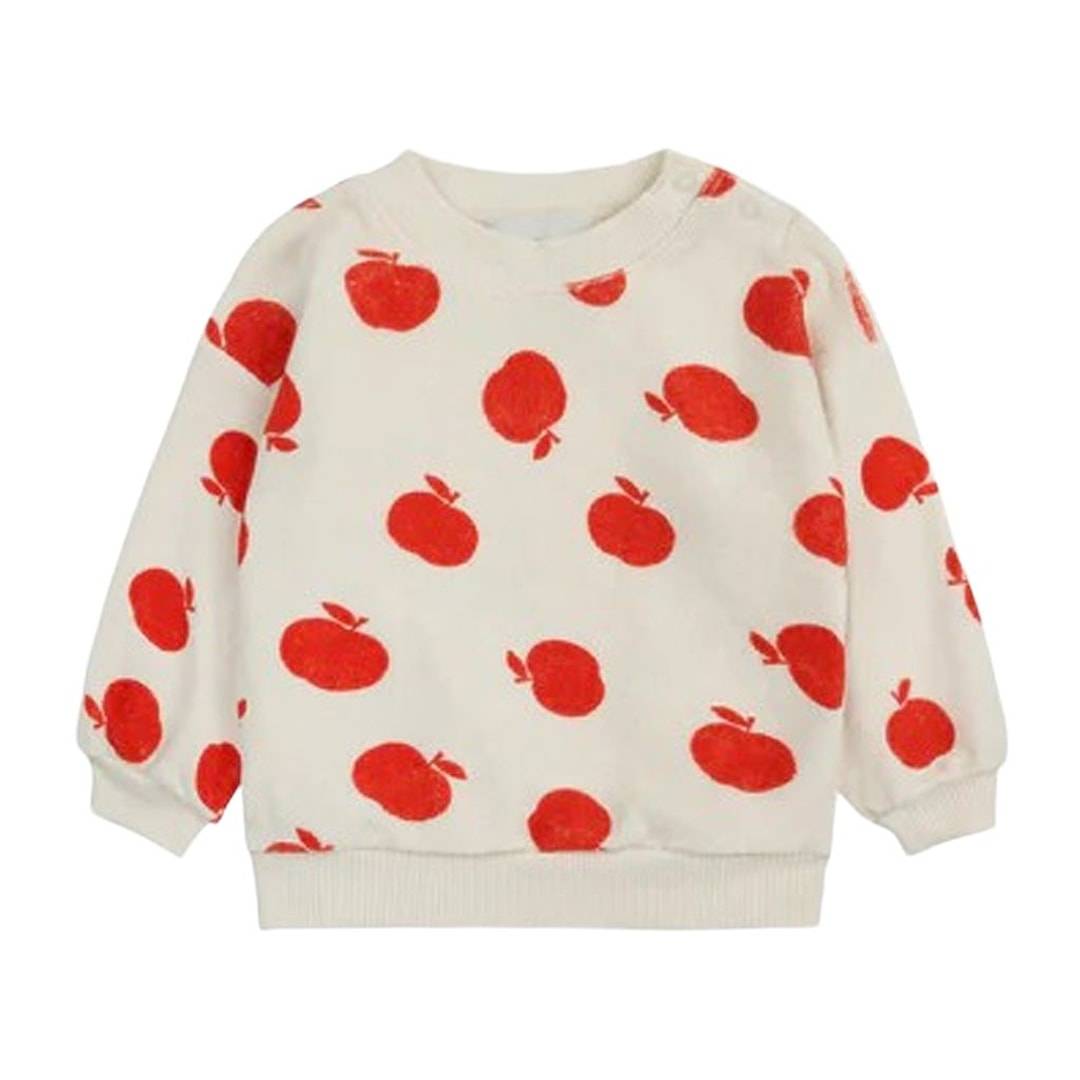 Bobo Choses Poma Mønstret Baby Sweatshirt Naturhvid 3 months Creme 3 måneder Drenge, Piger