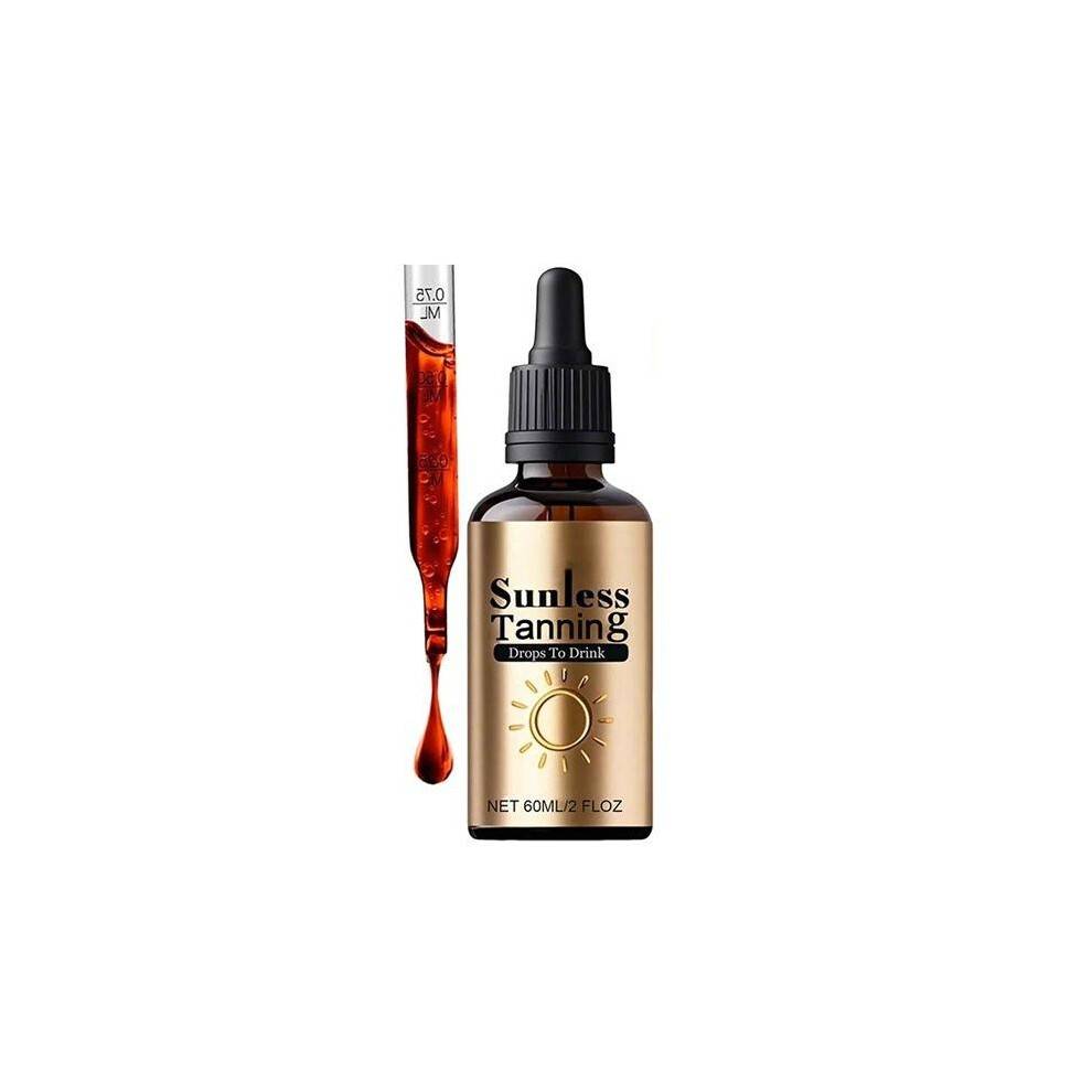 (60ml) Sunless Tanning Drops to Drink Natural Formula Nourishing Hydrating Glowing Skin 30ml