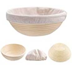 Sumshy Jäskorg jäskorg rund, 20 x 8 cm, 20 cm bröd degkorg form jäskorgar korg gjord av naturligt peddigrör för hemlagat bröd för professionella och hembaserade bagare, brödbakning