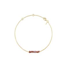 Vocabulary enamel bracelet, gold plated