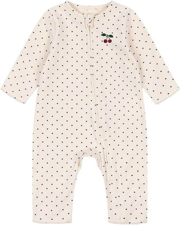 Konges Sløjd Basic ZIP Onesie Gots Stl. 12M unisex - Sparkdräkter Från Magasin - P30004 (12M)