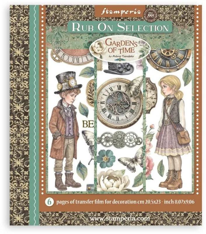 Stamperia 20,5x23cm Rub-On Assortment - Gardens of Time
