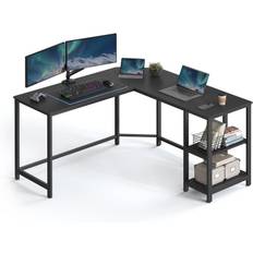 L-format Skrivebord - Hjørneskrivebord Sort 138 x 138 x 76 cm