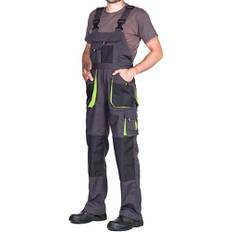 MAZALAT work wear Arbeitshosen männer, Arbeitslatzhose Herren mit Kniepolstertaschen, Größen S-XXXL, Latzhose herren, Arbeitshose Latzhose arbeits Latzhose Qualitat Schwarz/Grün 52