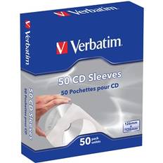 Verbatim papirlomme til CD/DVD-skiver, hvid/transparent, 50-pack