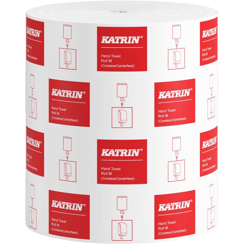 Katrin Classic Handduksrulle Midi 1-lagers 320 m Vit 6 st