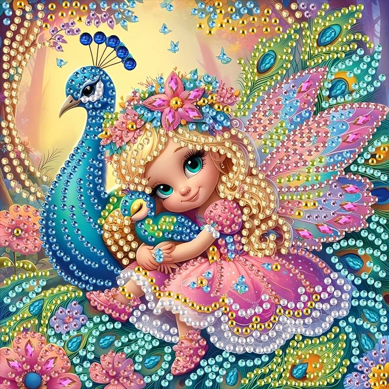 Peacock Pattern Diamond Painting Kit, Diy 5d Crystal Partial Artwork, Handmade Craft For Holiday Decor, Wall Art For Bedroom, Office, Living Room. Frameless