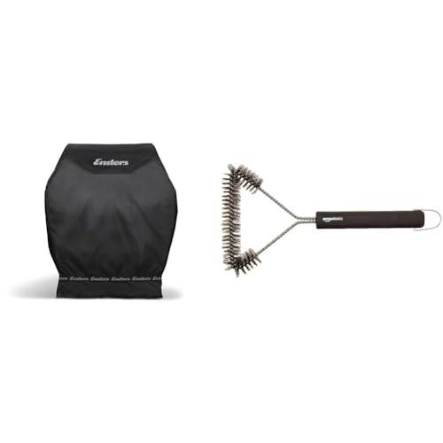 Enders Gasgrill Abdeckhaube für Gasgrills CHICAGO 3-Brenner, hochwertiges Polyestergewebe (300D), UV-beständig und wasserdicht, Gasgrill Abdeckplane & Amazon Basics - Grillbürste, dreieckig, 30,5 cm