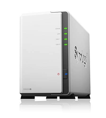 Synology DS220j 24 TB Desktop NAS 2-bay-lösning | Installerad med 2 x 12 TB Seagate IronWolf-enheter