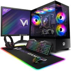 Vibox I-44 Gaming PC Set Komplett • Monitor 24 Zoll • AMD Ryzen 3 3200G 4,0 GHz • Radeon Vega 8 • 16 GB RAM • 500 GB NVMe SSD • Windows 11 • WiFi