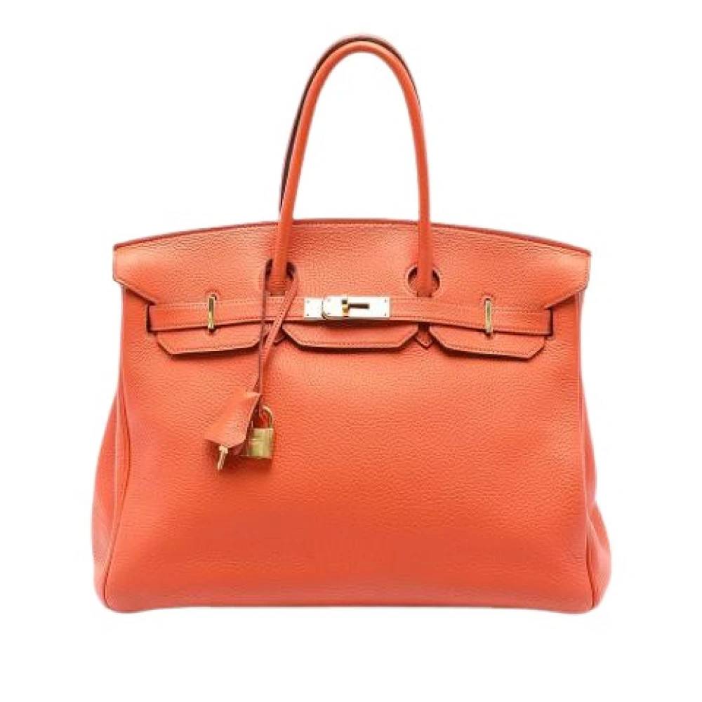 Hermès Vintage, Vintage , Dame, Orange, ONE SIZE, Læder, Pre-owned Birkin 35