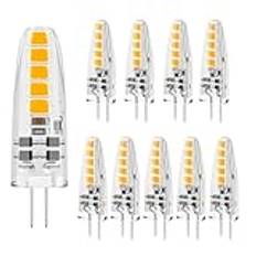 DiCUNO G4 dimbar LED-lampa, 2W motsvarande 20 W halogen, varmvit 2 700K, 12 V, 185 LM, flimmerfri G4 för infällda huvor och spotlights, 10 stycken
