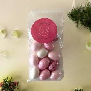 Chokolade Weibel lyserøde Wienermandler fladpose 90g