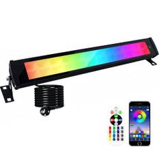 Indmird RGB LED strålkastare, 50W RGB LED vägglampor med fjärrkontroll och Bluetooth APP, LED Bar Light Effects IP66 vattentät Smart Party Lights för DJ Disco Party Party Garden Halloween Stage Lights