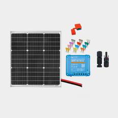 Solcellspaket för fast installation Juni Solar Junction Box, 60 W, monokristallin, hård, 12 V, med aluminiumram, 570 x 530 x 25 mm, med MPPT-regulator (10 amp) + kablar + säkringshållare & säkring