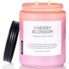 M&SENSE Doftljus med körsbärsblommor, 110 timmars sojaljus Avkoppling Aromaterapi romantiska ljus för kvinnor, glasljus för home decoration