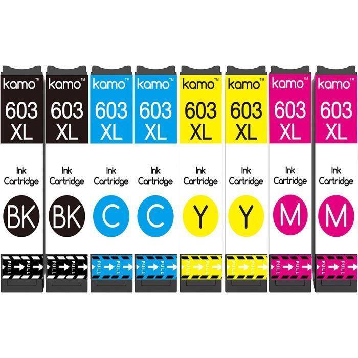 LIWI-603 XL Pack de 8 Cartouches d'encre Compatible avec Epson 603 603XL Cartouche, pour Expression Home XP-2100 XP-2105 XP-31[947]