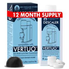(12 måneders levering) Nespresso kompatibel Vertuo Descaling Kit Odorless Coffee Brewer Machine Descaler Set Liquid Descaling Solution til Nespre