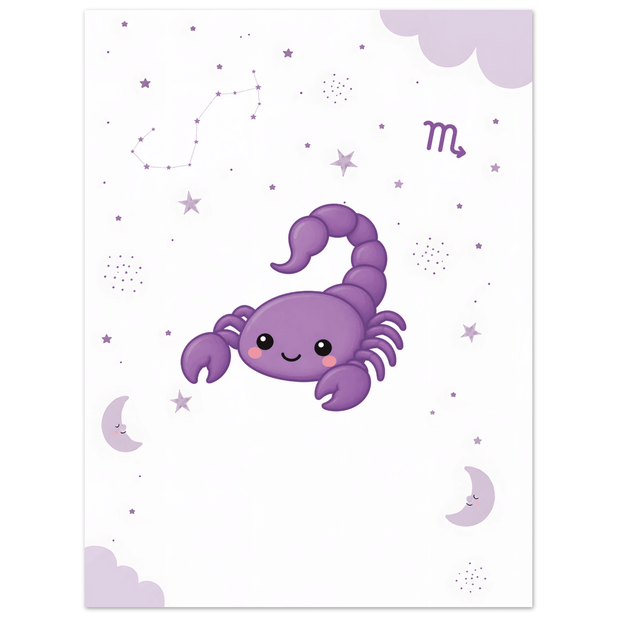 Stjärntecken skorpionen med namn-30x40 cm / 12x16″ / Utan ram / -