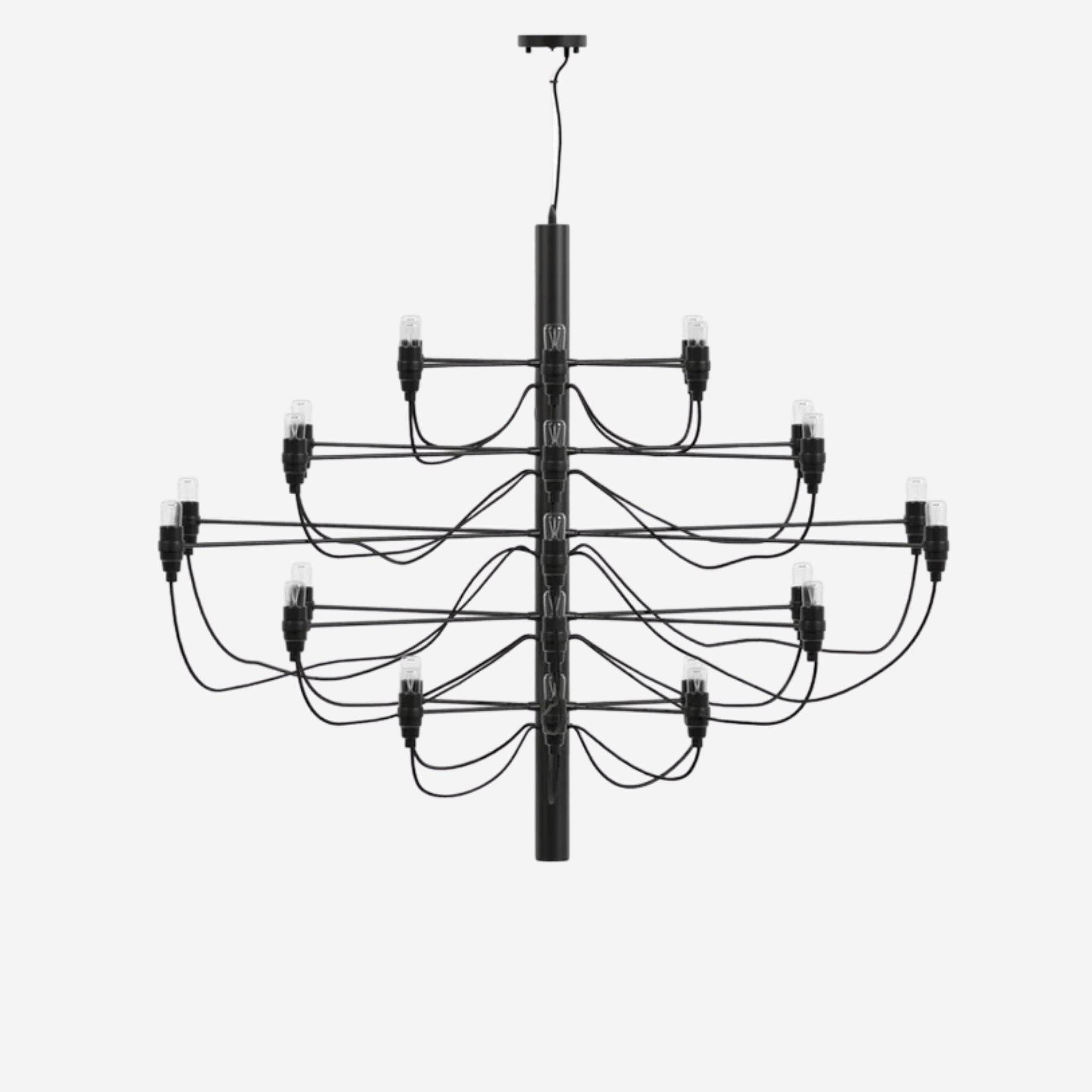 Elegant ljuskrona svart, 30 lampor - Modern takkrona Ø88 cm