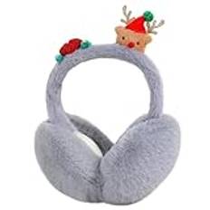 Ear Cover For Winter,Fluffy Ear Muffs,Fuzzy Faux Fur Christmas Earmuffs Women Christmas Party(Grey)