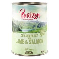 6x400g Adult Kyllingefilet, Laks & Lam Purizon kattefoder