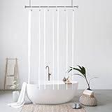 YISURE Smal duschdraperi 120 cm bred, plastduschdraperi, plastkrokar 120x180 cm