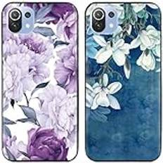 Fodral för Xiaomi Mi 11 Lite 4G / 5G / NE I Pretty Flower Tryckt I TPU Gel Silikon I 2 st Baksidesskal Fodral