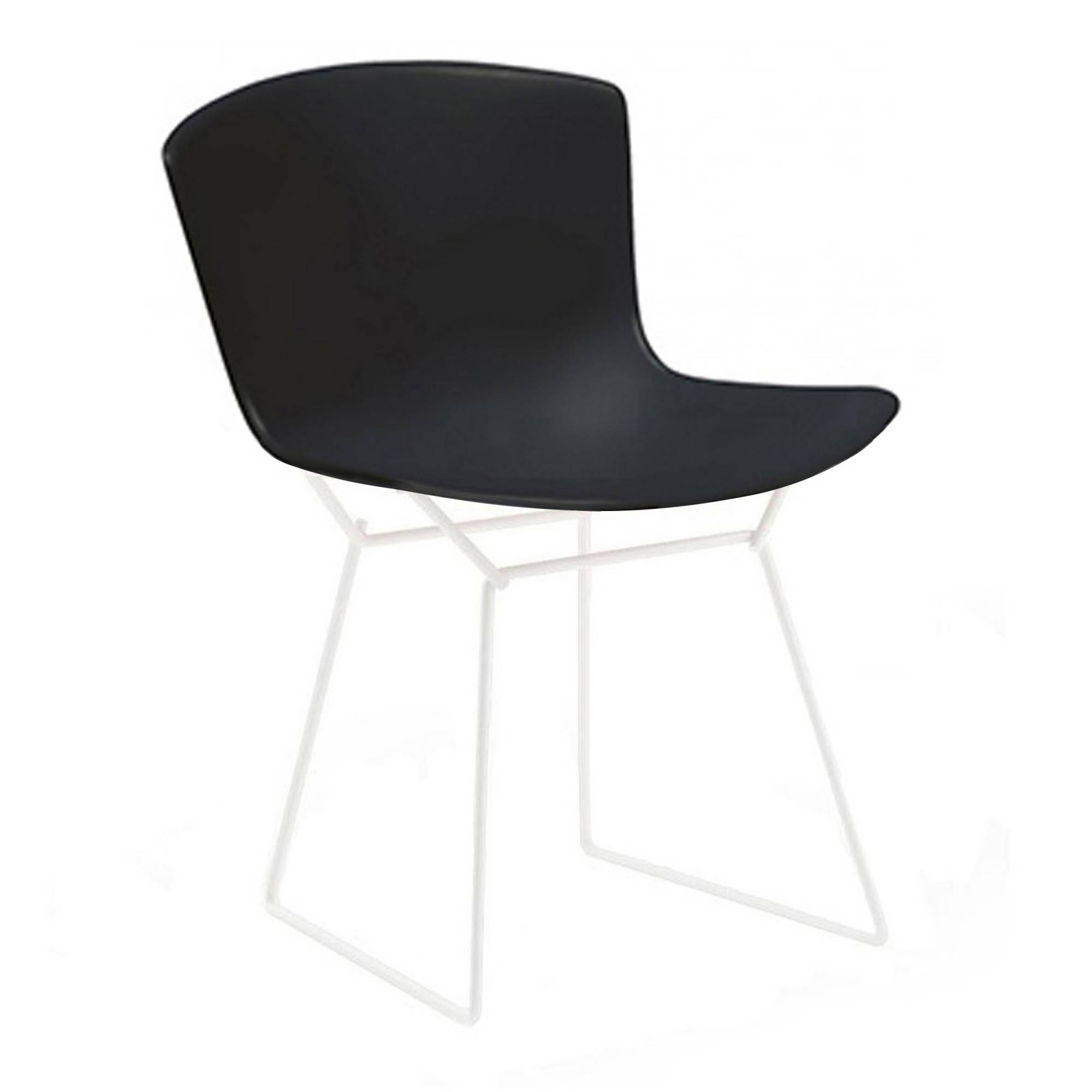 Knoll - Bertoia Plastic Side Chair utomhus, Vitt underrede, Svart sits - Matstolar utomhus - Harry Bertoia - Svart - Metall/Plast