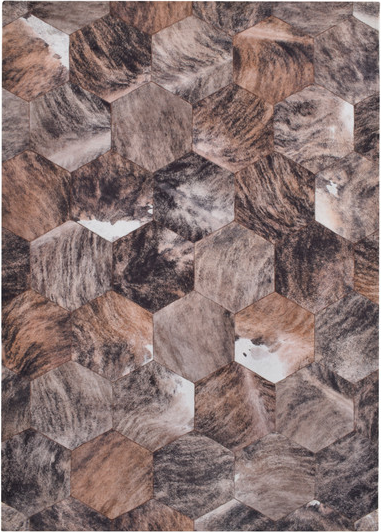 Gulvtæppe Loomery Nova Patchwork polyester dyreprint brun 80×150 cm.