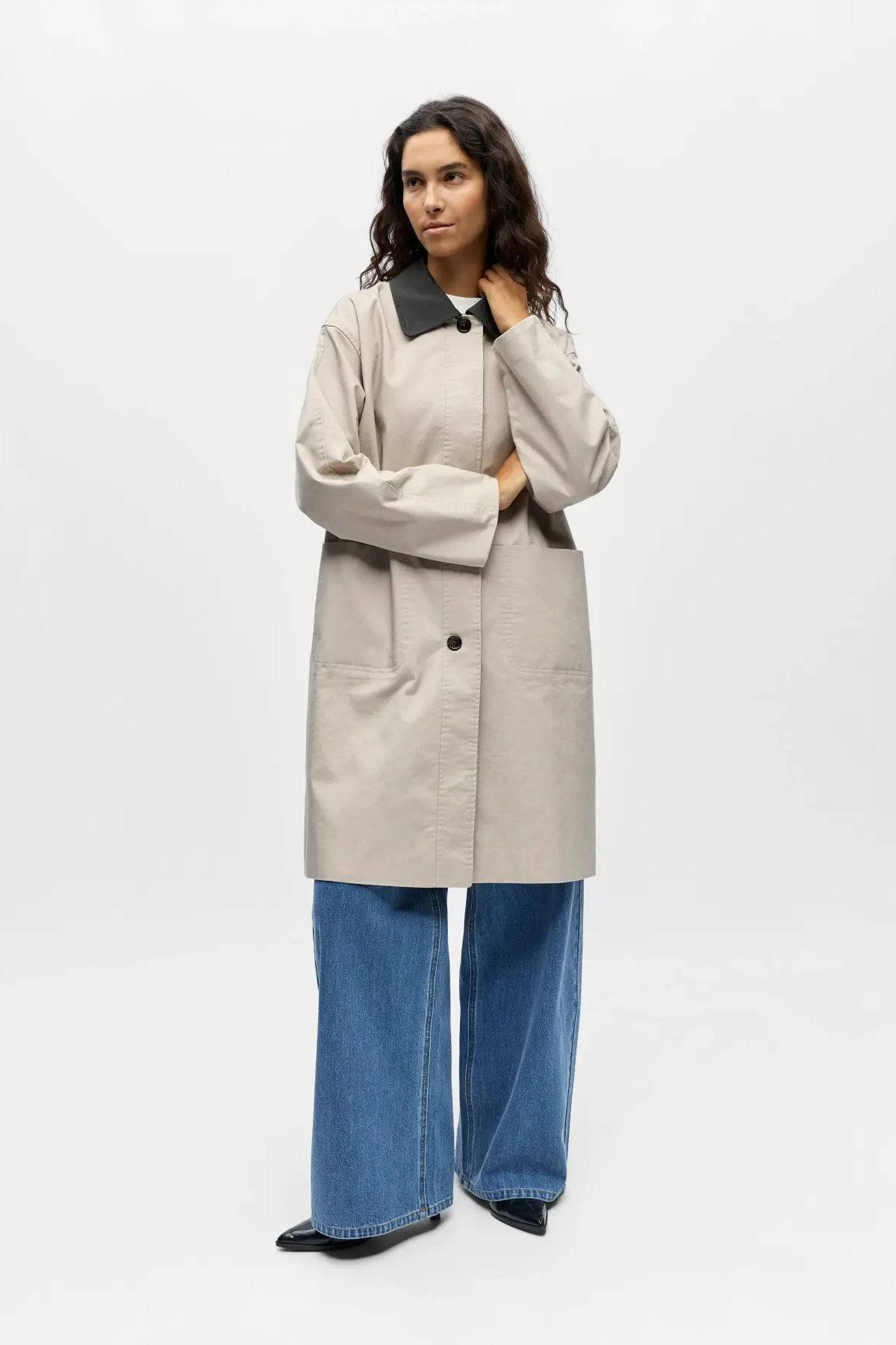 Object Alora Long Trenchcoat - Birch Magnet - Size 34.