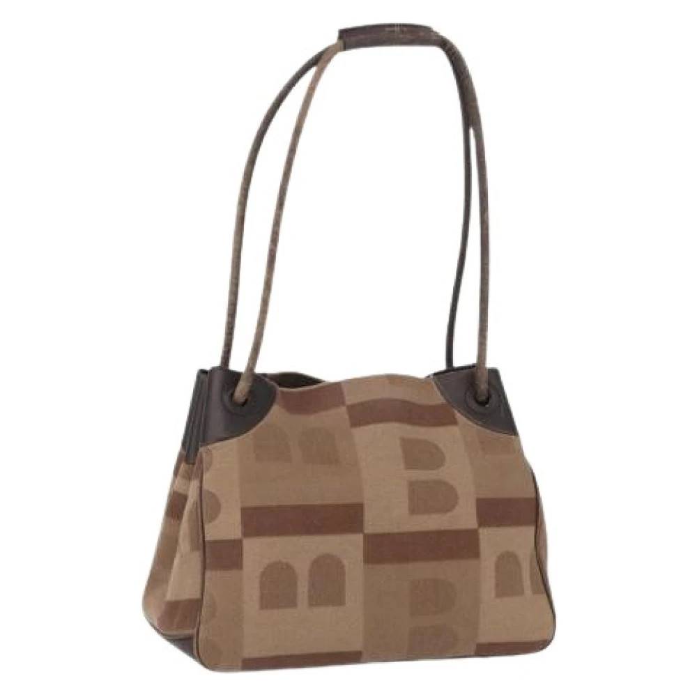 Bally Pre-owned Pre-owned Canvas Skuldertaske - Vintage - Dame - Beige - ONE SIZE - Uld