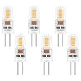 G4 LED-lampa 2 W, ersättning för 12 V 20 W halogen, varmvit 3 000 K, 200 lM, 12 V lågspänning LED-lampa, ej dimbar, inte flimmer, för underbyggda lampor, köksfläkt, 6 stycken