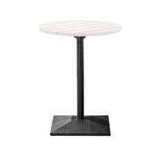 Byarums Bruk - Bord Lund - Stor Fod Ø 60 Hvidlakeret Furu/Sortlakeret Aluminium - Udendørs små borde og sideborde - Björn Alge - Sølv - Metal/Træ