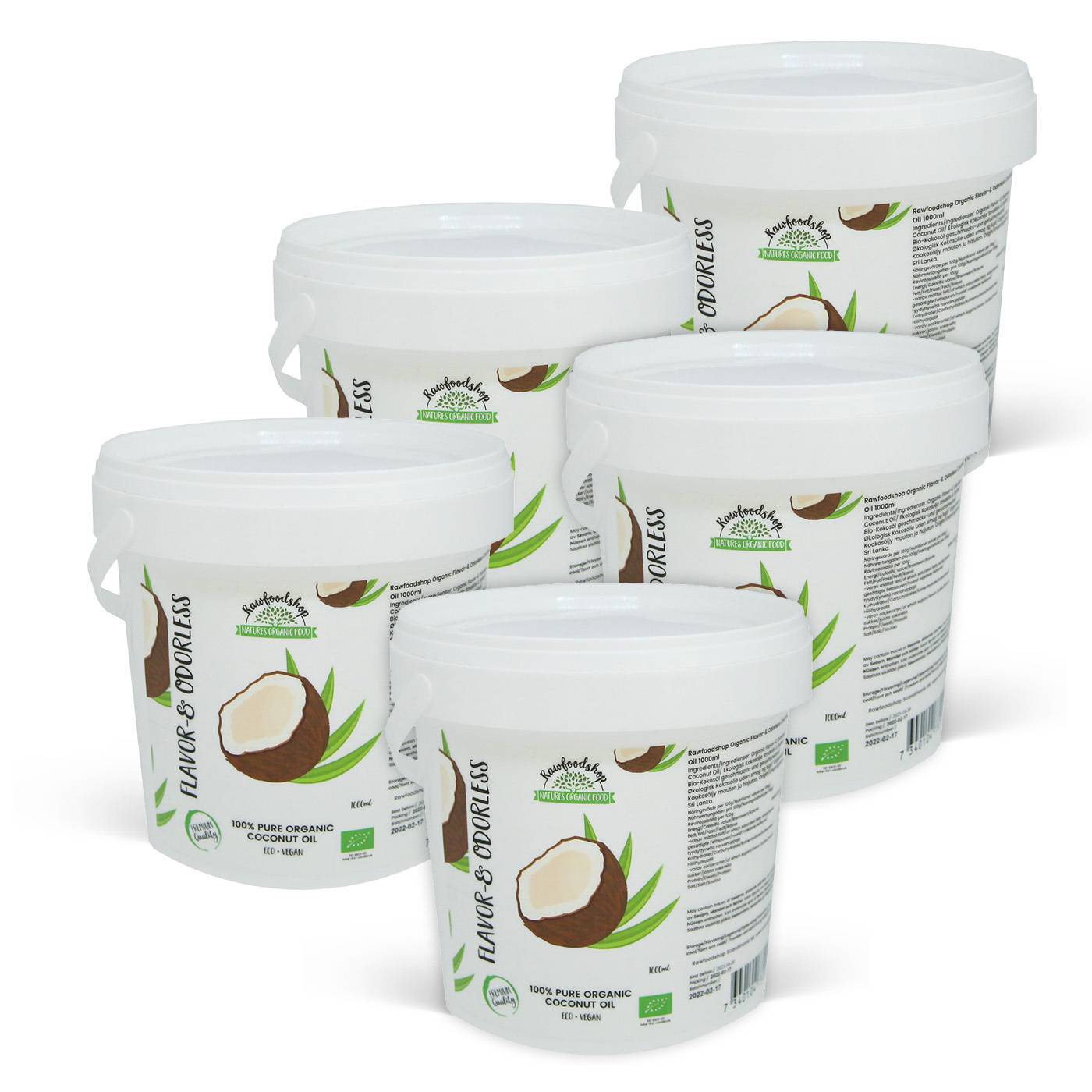 Kokosolja Smak & Doftfri EKO 1000ml x 5 burkar