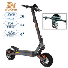 Kukirin G4 70 km/t og 75 km rækkevidde, 2000W 20AH, 11" terrængående dæk, 6-let sikkerhedssystem elektrisk scooter