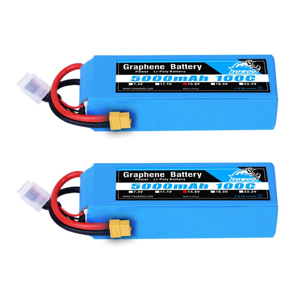 1/2 Pack Yowoo Graphene Lipo 4S Battery 14.8V 5000mah XT60 100C RC Airplane Helicopters Car Boat Truck Parts