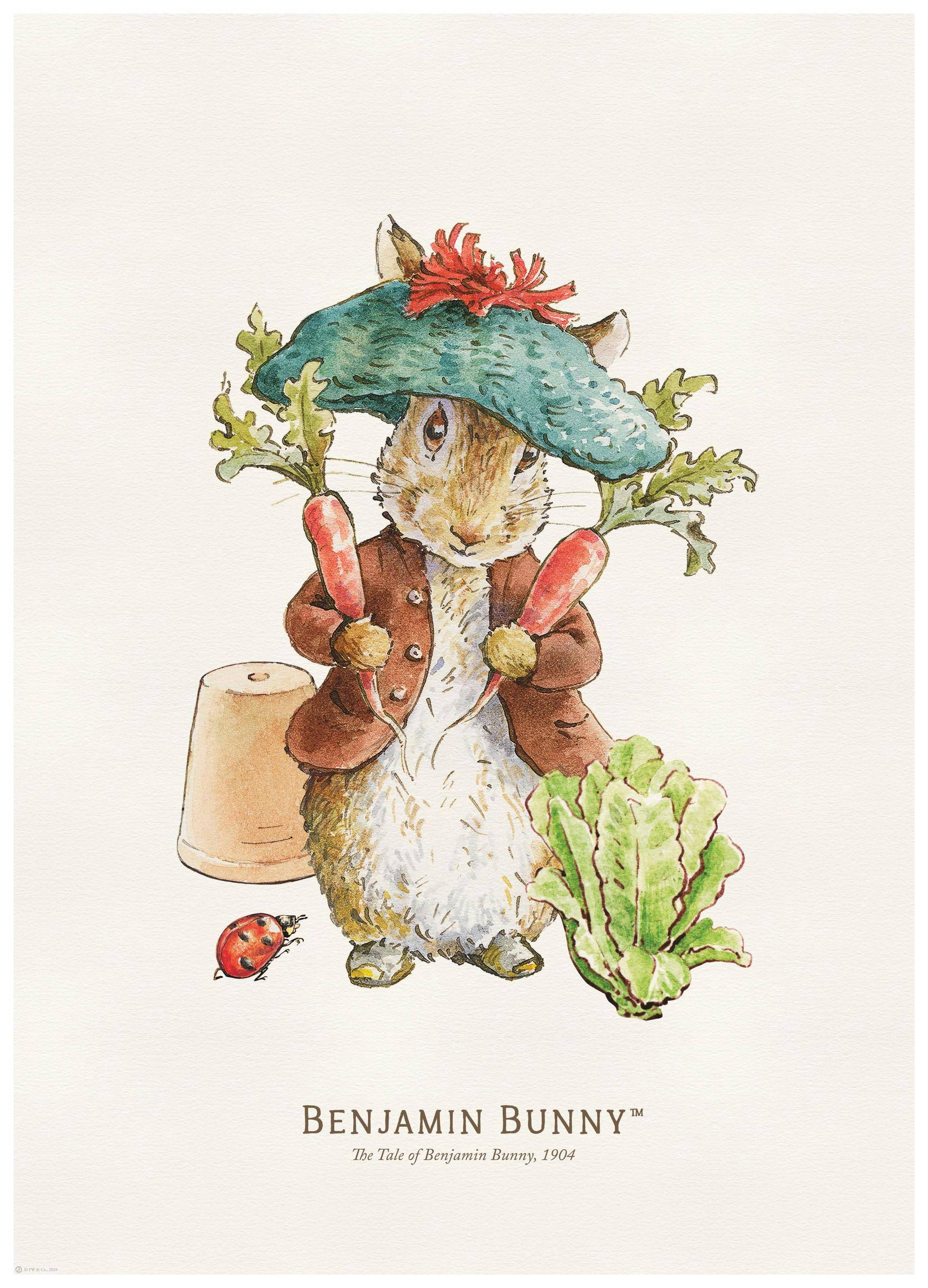 Peter Rabbit - Benjamin Bunny Illustration Poster (21x30 cm)