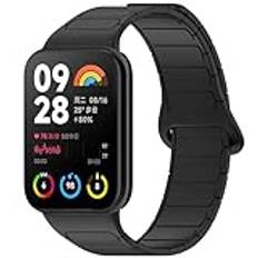 ARMMOOE Magnetiskt silikonarmband kompatibelt med Xiaomi Band 8 Pro/Redmi Watch 4 armband, sportarmband för Xiaomi Band 8 Pro/Redmi Watch 4 armband, svart