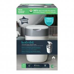 Tommee Tippee Sangenic Blespand Twist & Click og refill film (1-pak), hvid