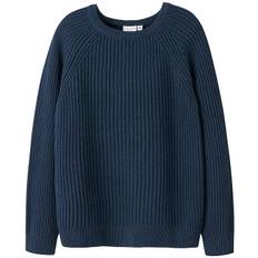 Name It Tröja - Stickad - NkmVolly - Insignier Blue - Name It - 7-8 år (122-128) - Tröja