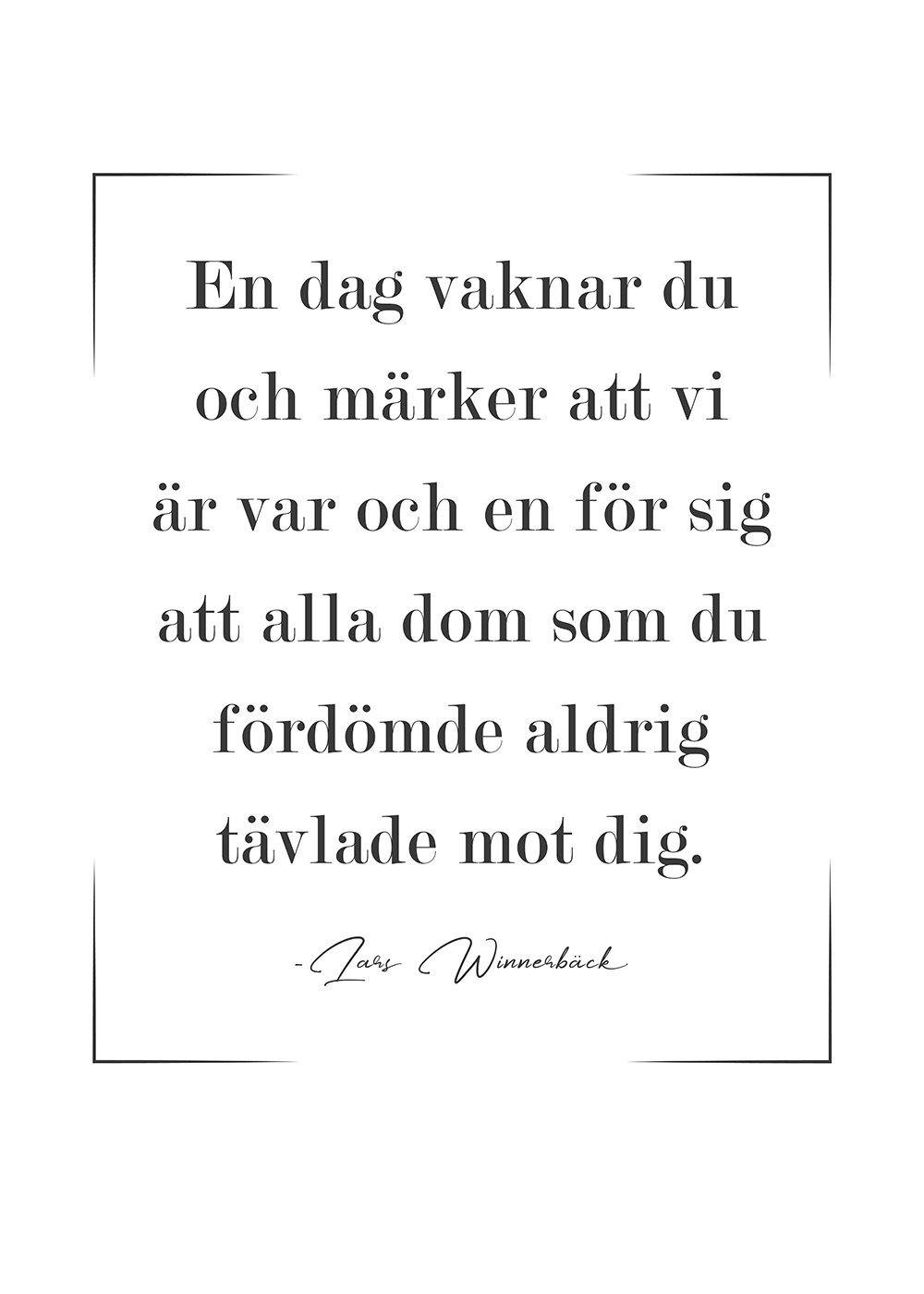En dag vaknar du – Lars Winnerbäck Poster