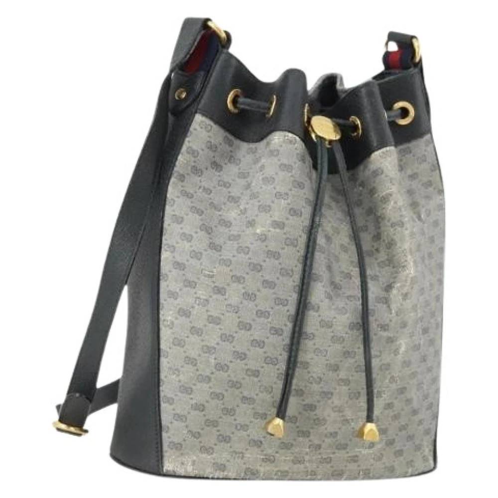 Gucci Vintage Pre-owned Vintage Bucket Bag - Vintage - Dame - Blå - ONE SIZE - Uld