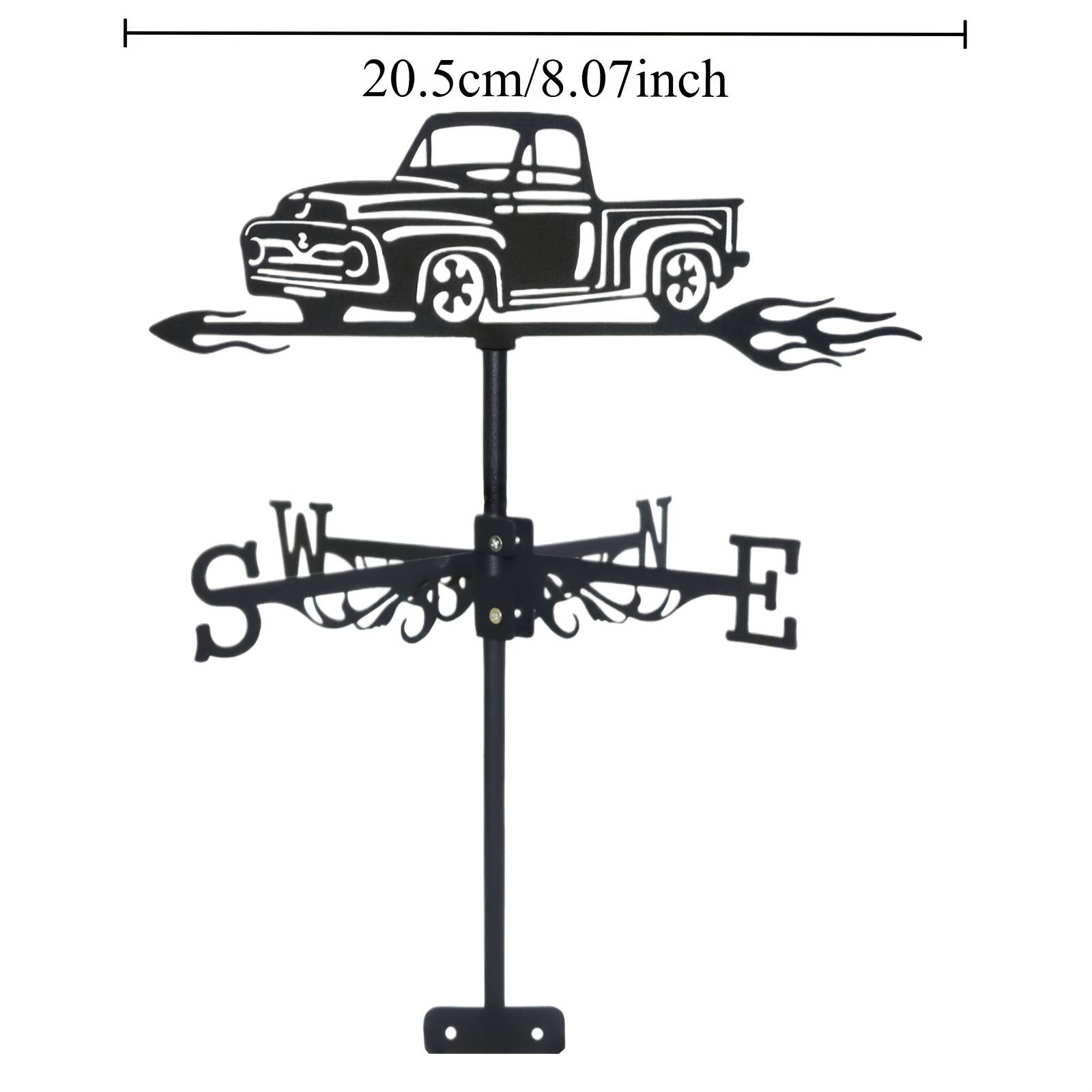 TEMU 1pc Metal Pickup Wind Spinner - Vertical Decorative Garden Yard Decor For Roof Garden, Home, Fence Column, Greenhouse, Barn Or Shed