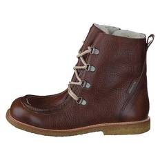 TEX-boot w. zipper and laces J 2509/1589 Red-brown, Unisex, Sko, Boots, vinterstøvler, Brun, EU 32