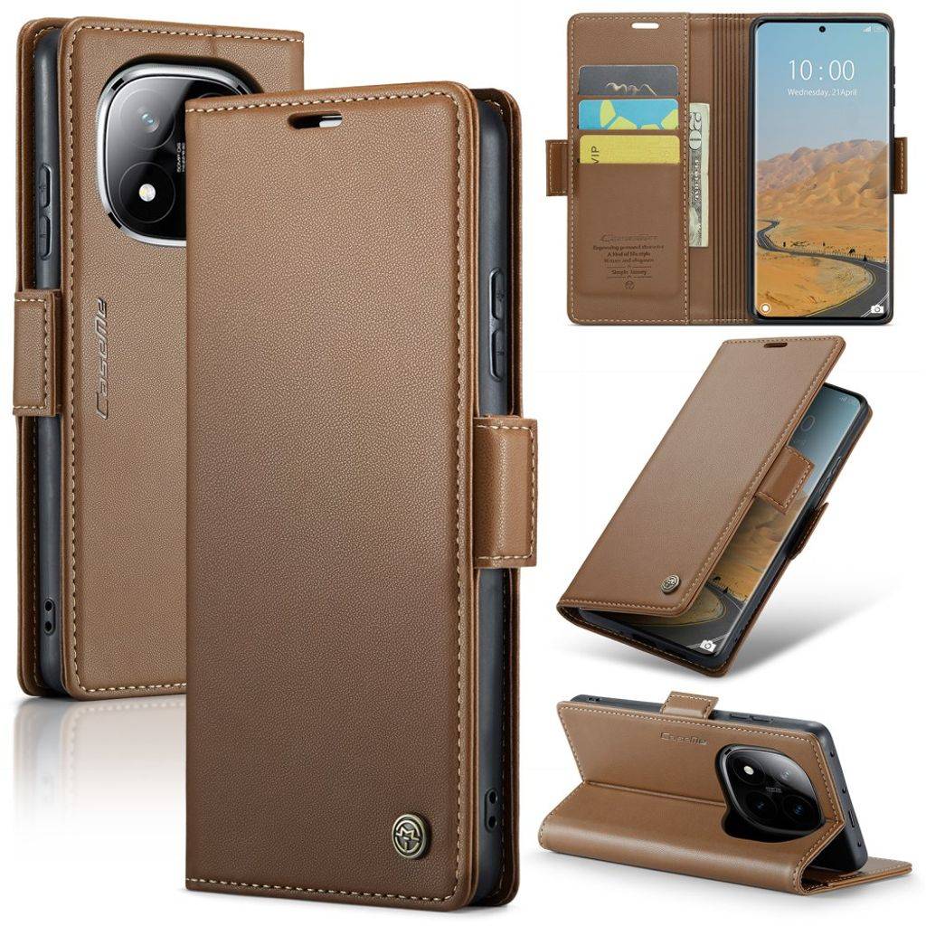CASEME Xiaomi Redmi Note 14 Pro 5G / Note 14 Pro Plus 5G Fodral -Brun