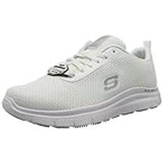 Skechers Herr Flex Advantage Sr Bendon Sneaker, Vitt nät vatten och fläckavvisande behandling, 44 EU