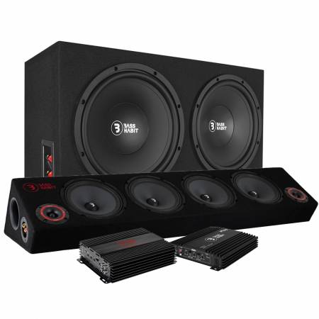 Bass Habit raggarpaket med 8" raggarplanka, baslåda med RA2000W