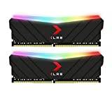 PNY 32GB (2x16GB) XLR8 Gaming EPIC-X RGB DDR4 3600MHz skrivbordsminne — (MD32GK2D4360018XRGB), svart