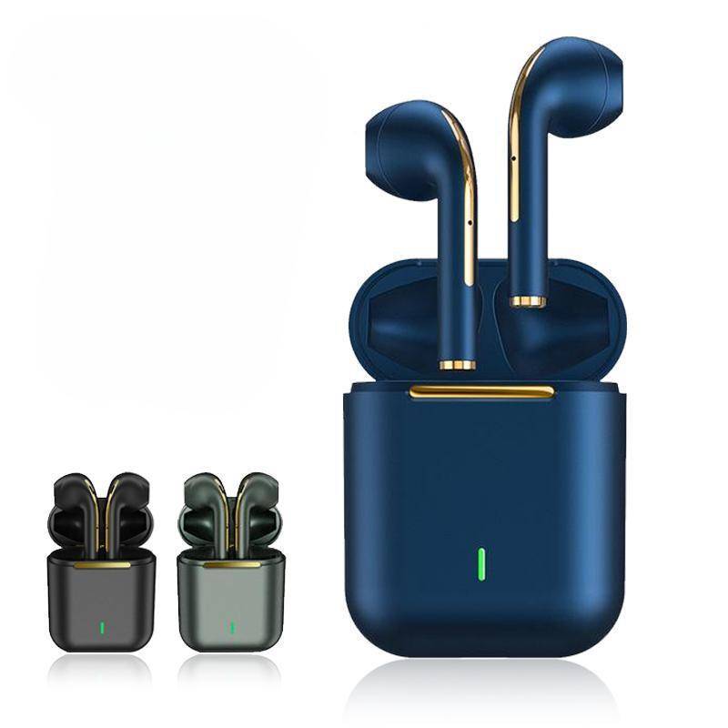 J18 TWS Bluetooth-hörlurar Headset True Wireless Earbuds In Ear Stereo Earphones Ear Buds för Xiaomi Samsung-telefon grön